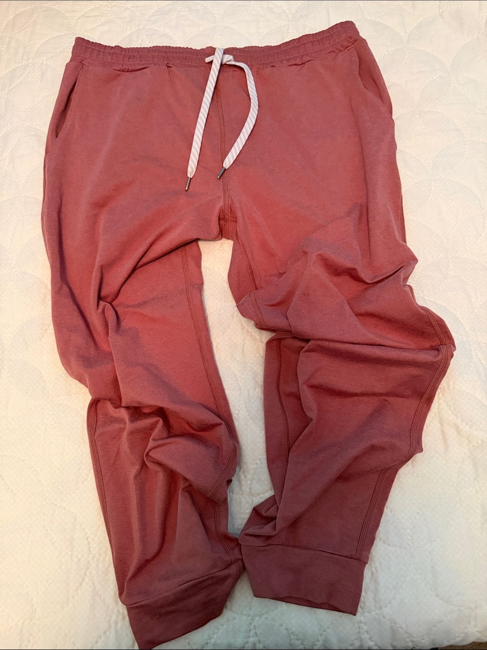Vuori Light Rust Track Joggers with White Drawstring